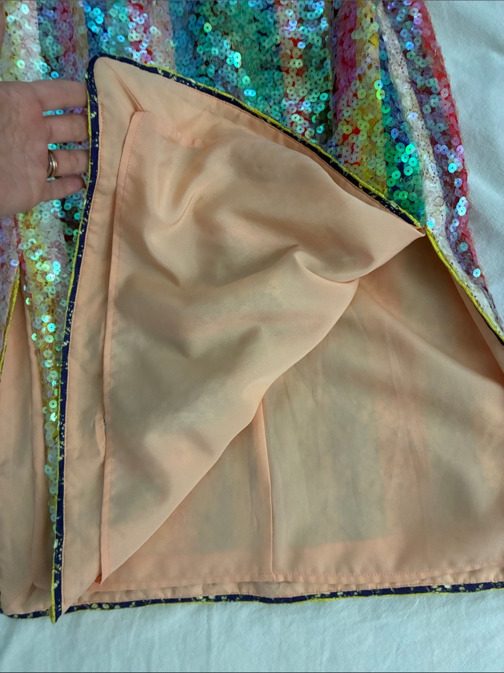 Anthropologie Multicolor Sequin Stripe Midi Skirt - Picture 2 of 3